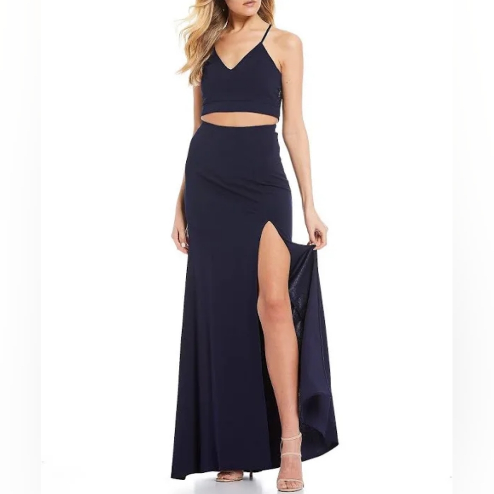 Two-Piece Prom Dress navy size small